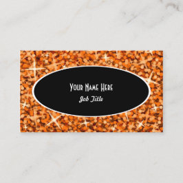 Plantilla de tarjeta de visita Glitz Naranja Black