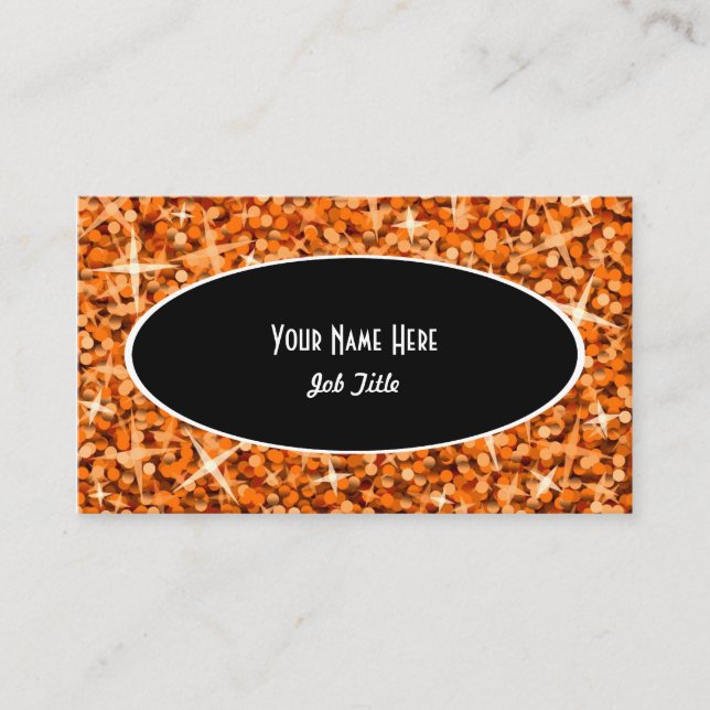 Plantilla de tarjeta de visita Glitz Naranja Black (Anverso)