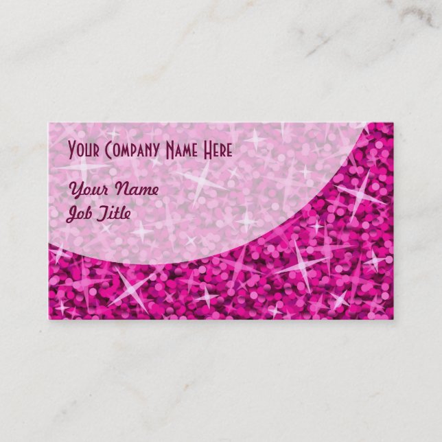 Plantilla de tarjeta de visita Glitz Pink Curve (Anverso)