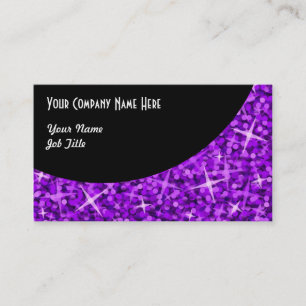 Plantilla de tarjeta de visita Glitz Purple Black 