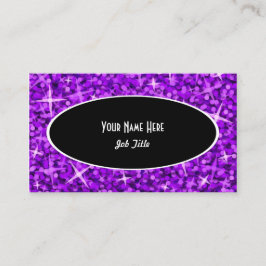 Plantilla de tarjeta de visita Glitz Purple Black 