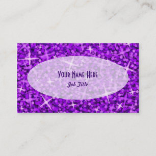 Plantilla de tarjeta de visita Glitz Purple Oval