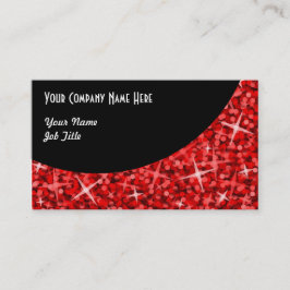 Plantilla de tarjeta de visita Glitz Red Black Cur