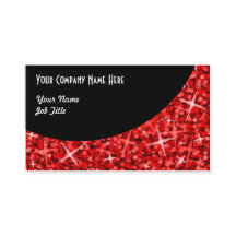 Plantilla de tarjeta de visita Glitz Red Black Cur