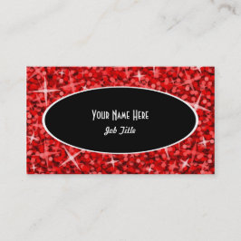 Plantilla de tarjeta de visita Glitz Red Black Ova