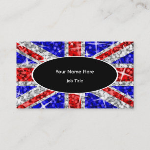 Plantilla de tarjeta de visita Glitz UK Black Oval
