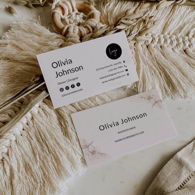 Plantilla de tarjeta de visita impresa de Boho (Boho Printable Business Card Template)