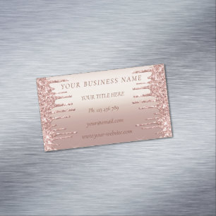 Plantilla de tarjeta de visita magnética Rosa Purp