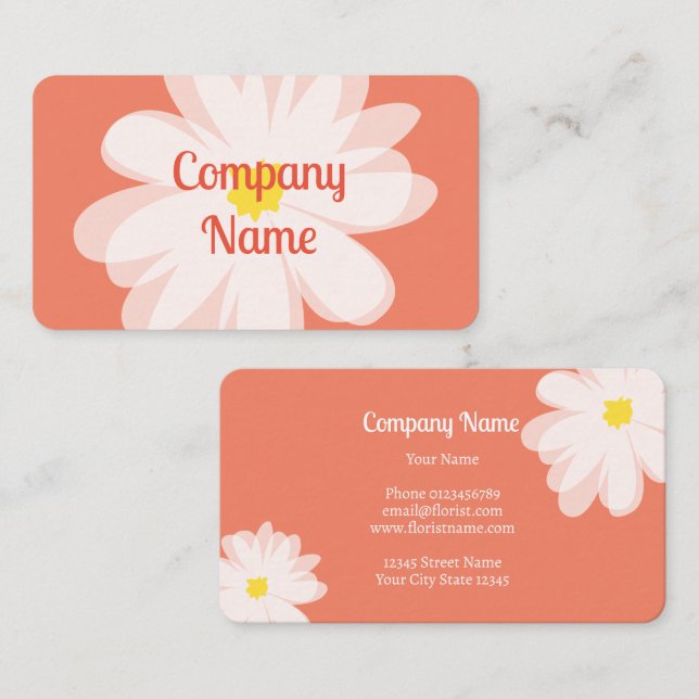Plantilla de tarjeta de visita para floristería (Anverso / Reverso)