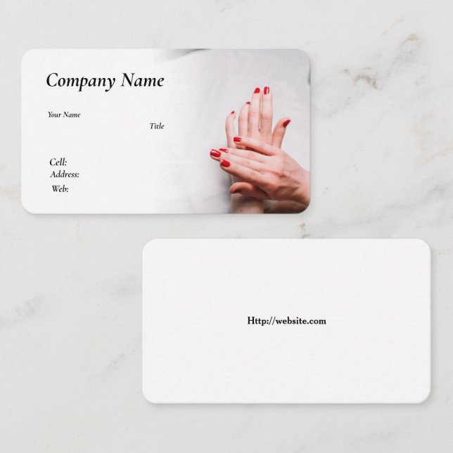 PLANTILLA DE tarjeta de visita para NAILS (Anverso / Reverso)