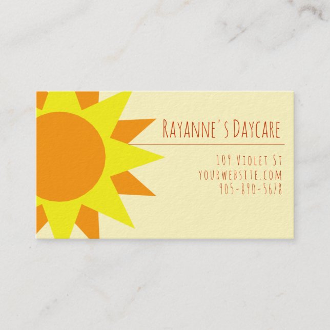 Plantilla de tarjeta de visita **Rays of Sunshine (Anverso)