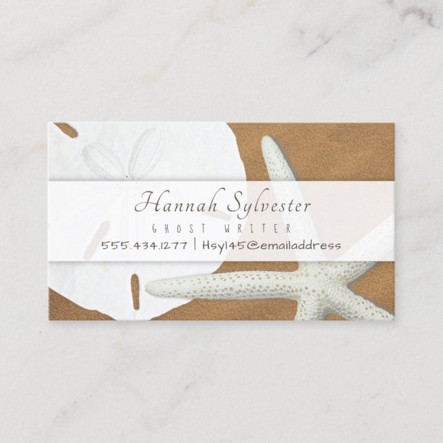 Plantilla de tarjeta de visita simple de Beach San (Anverso)