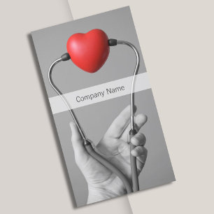 Plantilla de tarjeta de visita Stethoscope y Heart