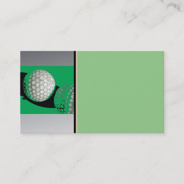 plantilla de tarjeta de visita verde bola de golf  (Anverso)