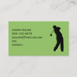 Plantilla de tarjeta de visita verde de golfista m