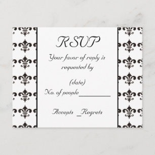 Plantilla de tarjeta Fleur De Lis RSVP