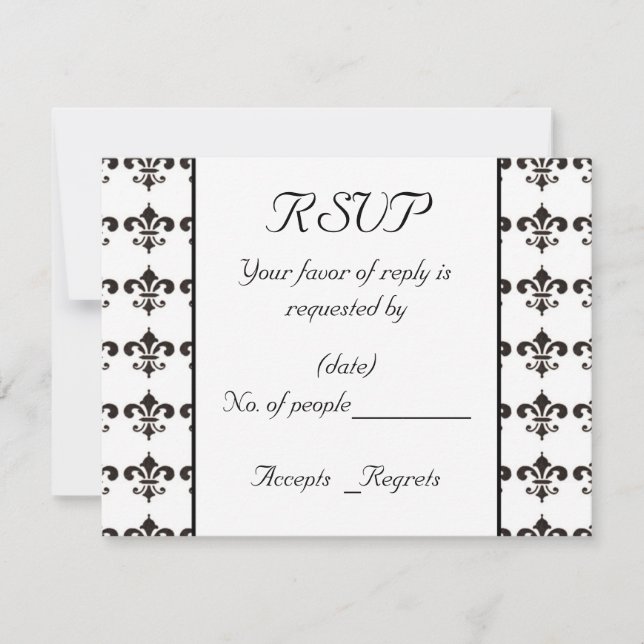 Plantilla de tarjeta Fleur De Lis RSVP (Anverso)