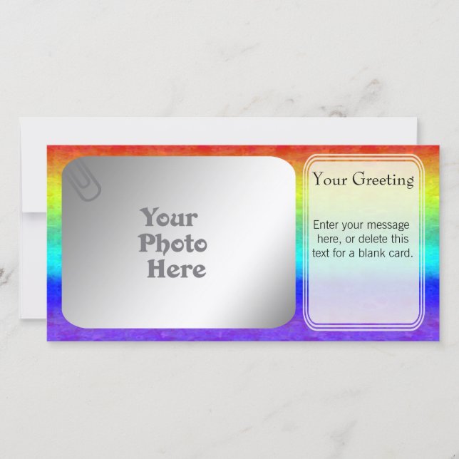Plantilla de tarjeta fotográfica arcoiris suave (Anverso)