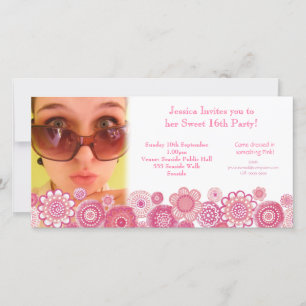 Plantilla de tarjeta fotográfica de fiesta de cump