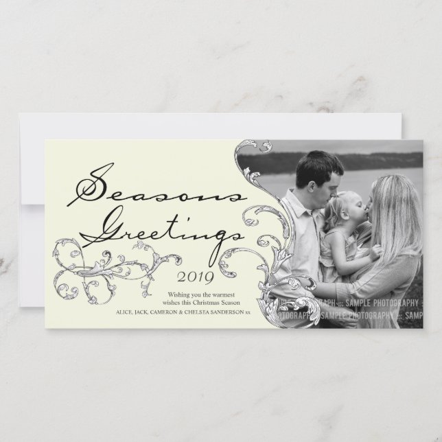 Plantilla de tarjeta fotográfica de Navidades de n (Anverso)