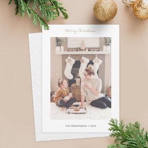 Plantilla de tarjeta fotográfica simple Gold Merry