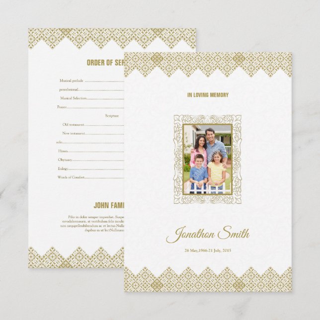 Plantilla de tarjeta funeraria (Anverso / Reverso)
