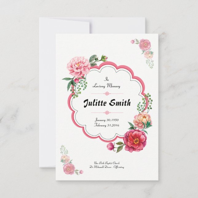 Plantilla de tarjeta funeraria flotante (Anverso)