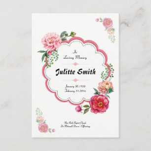 Plantilla de tarjeta funeraria flotante