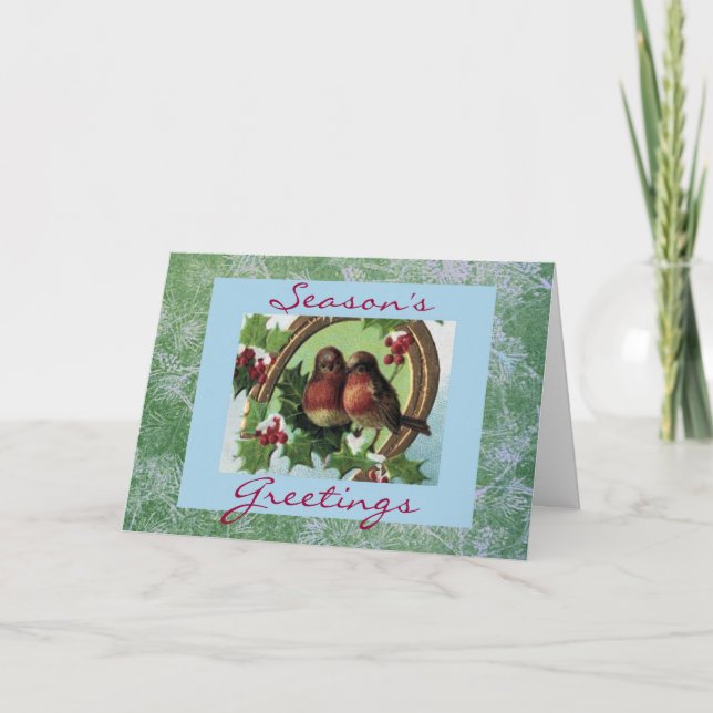 plantilla de tarjeta Holiday Lovebirds (Anverso)