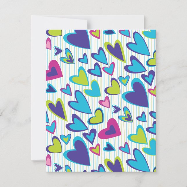 Plantilla de tarjeta plana de corazones de San Val (Anverso)