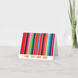 Plantilla de tarjeta Poncho Serape mexicana - Text