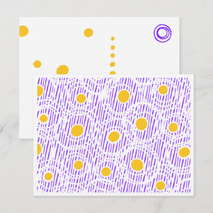 Plantilla de Tarjeta Postal con Rayas Purpura y Am