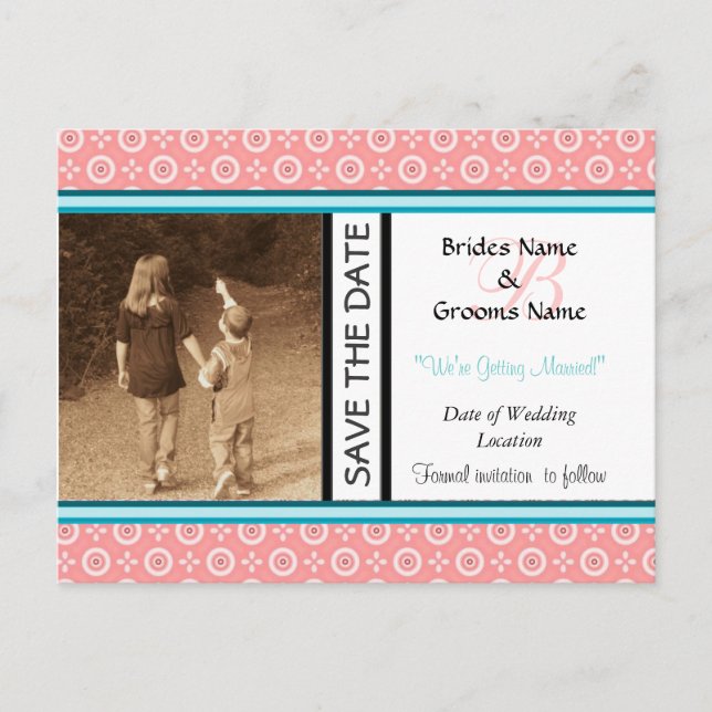 Plantilla de Tarjeta Postal de Guardar la Fecha co (Anverso)