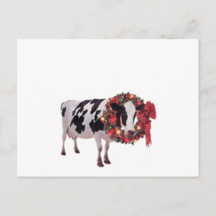Plantilla de tarjeta postal de vaca para navidades