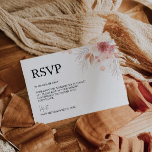 Plantilla de tarjeta RSVP de boda de Flor silvestr