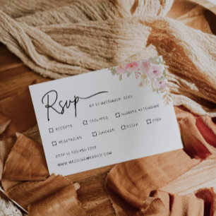 Plantilla de tarjeta RSVP de boda de Rosa