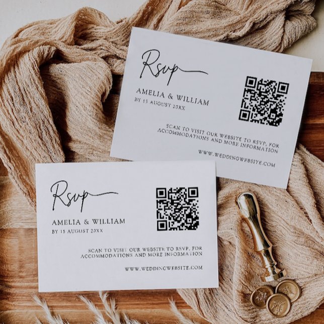 Plantilla de tarjeta RSVP de boda minimalista (Minimalist Wedding RSVP Card Template)