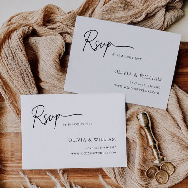 Plantilla de tarjeta RSVP de boda minimalista (Minimalist Wedding RSVP Card Template)