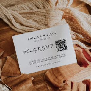 Plantilla de tarjeta RSVP de boda minimalista