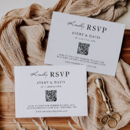 Plantilla de tarjeta RSVP de boda minimalista