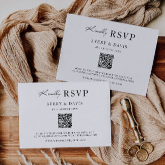 Plantilla de tarjeta RSVP de boda minimalista