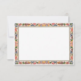 Plantilla de tarjeta RSVP de borde floral antiguo