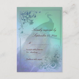 Plantilla de tarjeta RSVP de Peacock diy