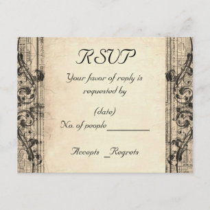 Plantilla de tarjeta RSVP de Vintage