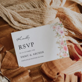 Plantilla de tarjeta RSVP Rosa de boda