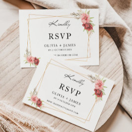 Plantilla de tarjeta RSVP Rosa de boda