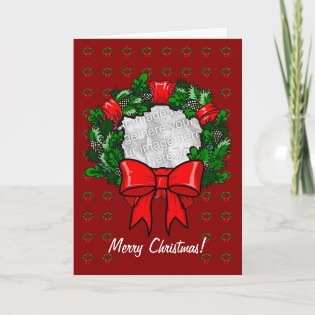 Plantilla de tarjeta - Wreath de Navidades (Anverso)
