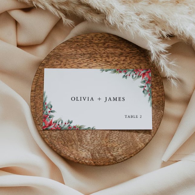Plantilla de tarjetas de Boda de navidades (Christmas Wedding Place Cards Template
)