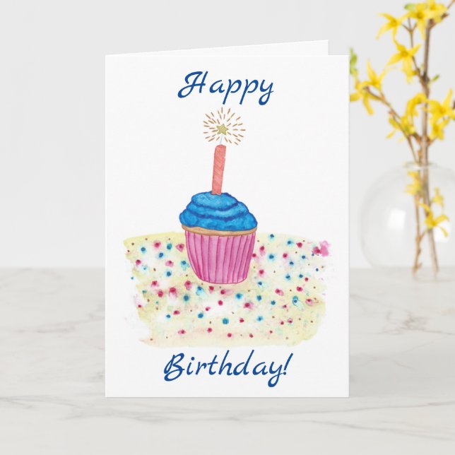 Plantilla de tarjetas de cumpleaños de pastelito c (flor amarilla)