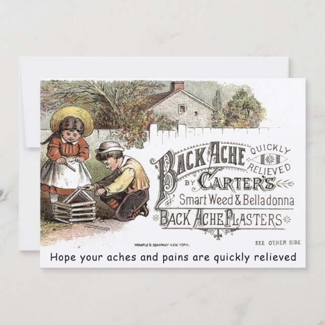 Plantilla de tarjetas de droga de la época victori (Anverso)